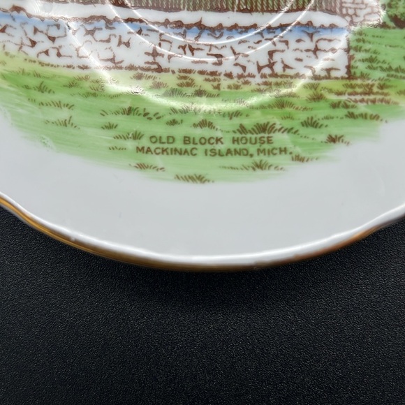 English Bone China Saucer - Old Block House, Mackinac Island, Michigan - Picture 2 of 7